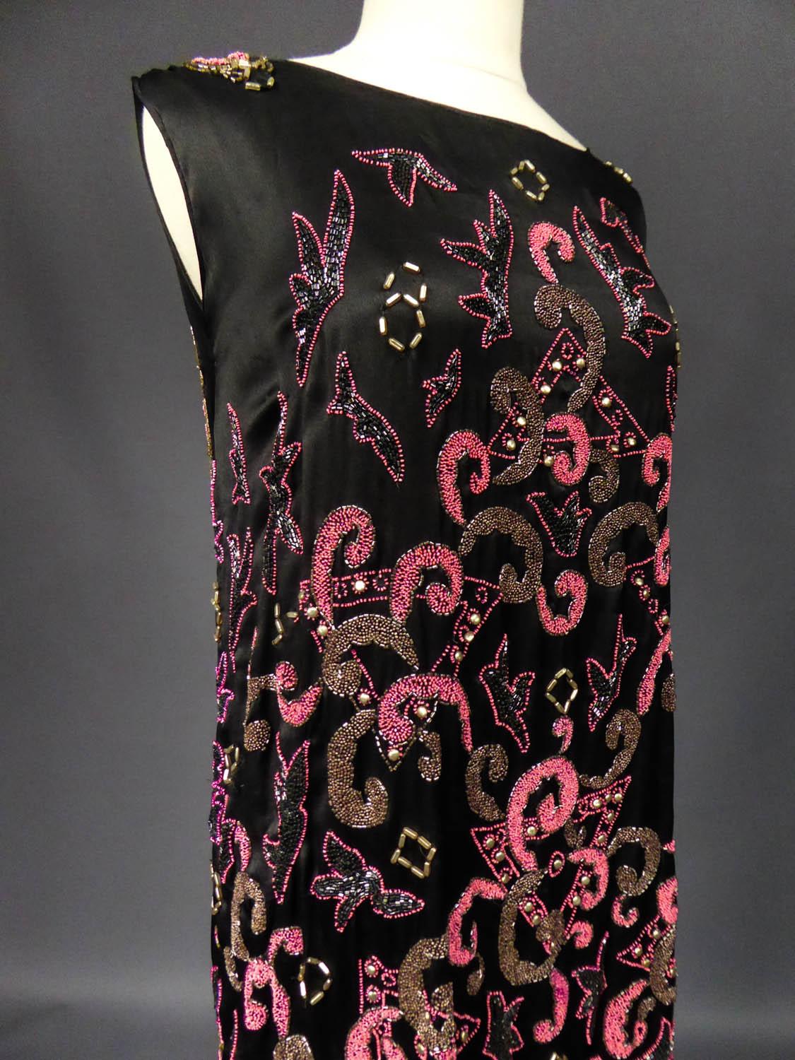 Emilienne Manassé Paris Couture Flapper Beaded Evening Dress Circa 1925 - 1929 2