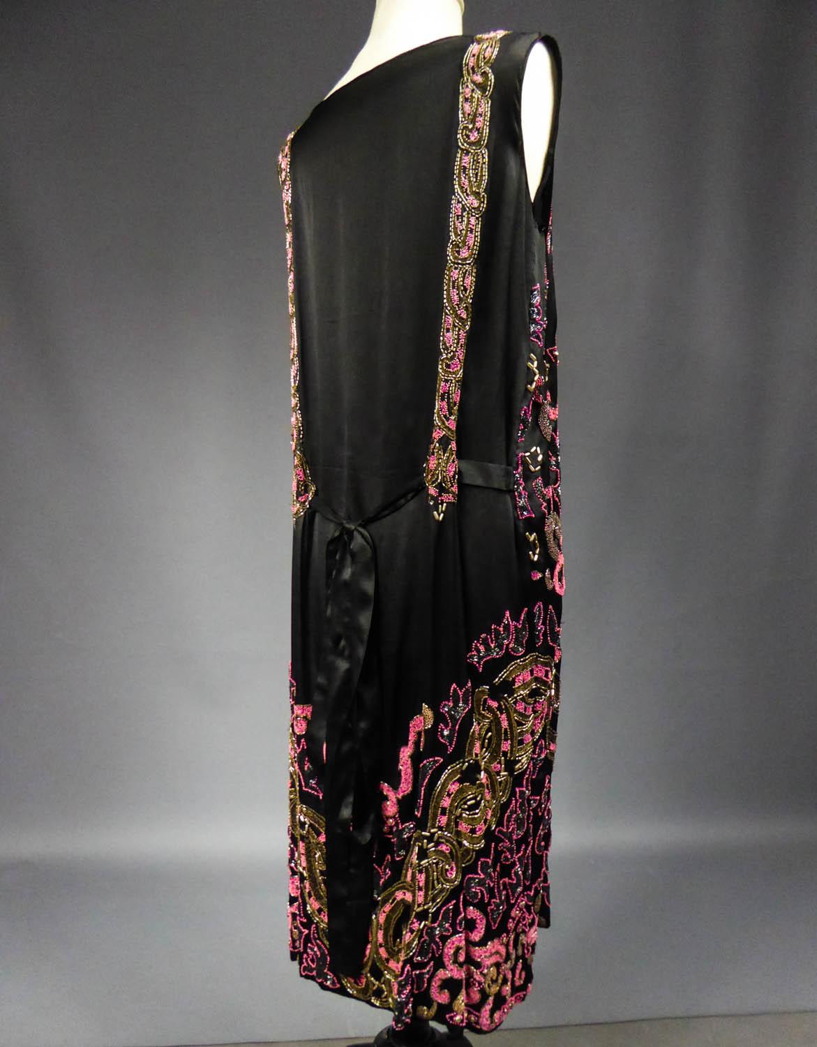 Emilienne Manassé Paris Couture Flapper Beaded Evening Dress Circa 1925 - 1929 6