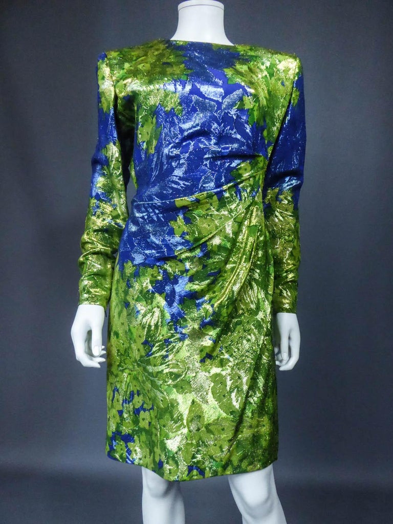 Yves Saint Laurent Lamé Evening Dress Van Gogh Collection Circa 1989 ...