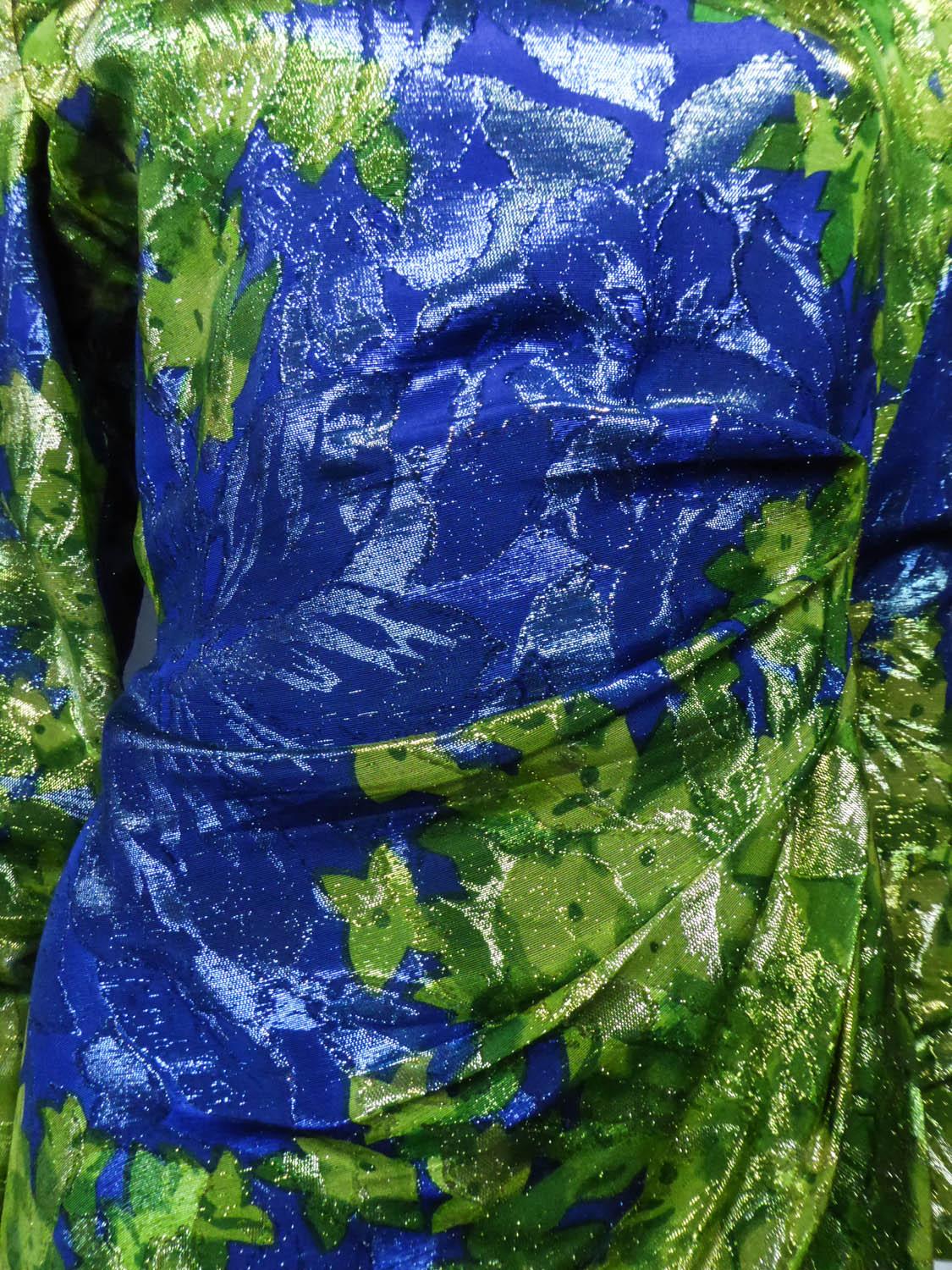 Women's Yves Saint Laurent Lamé Evening Dress Van Gogh Collection Circa 1989