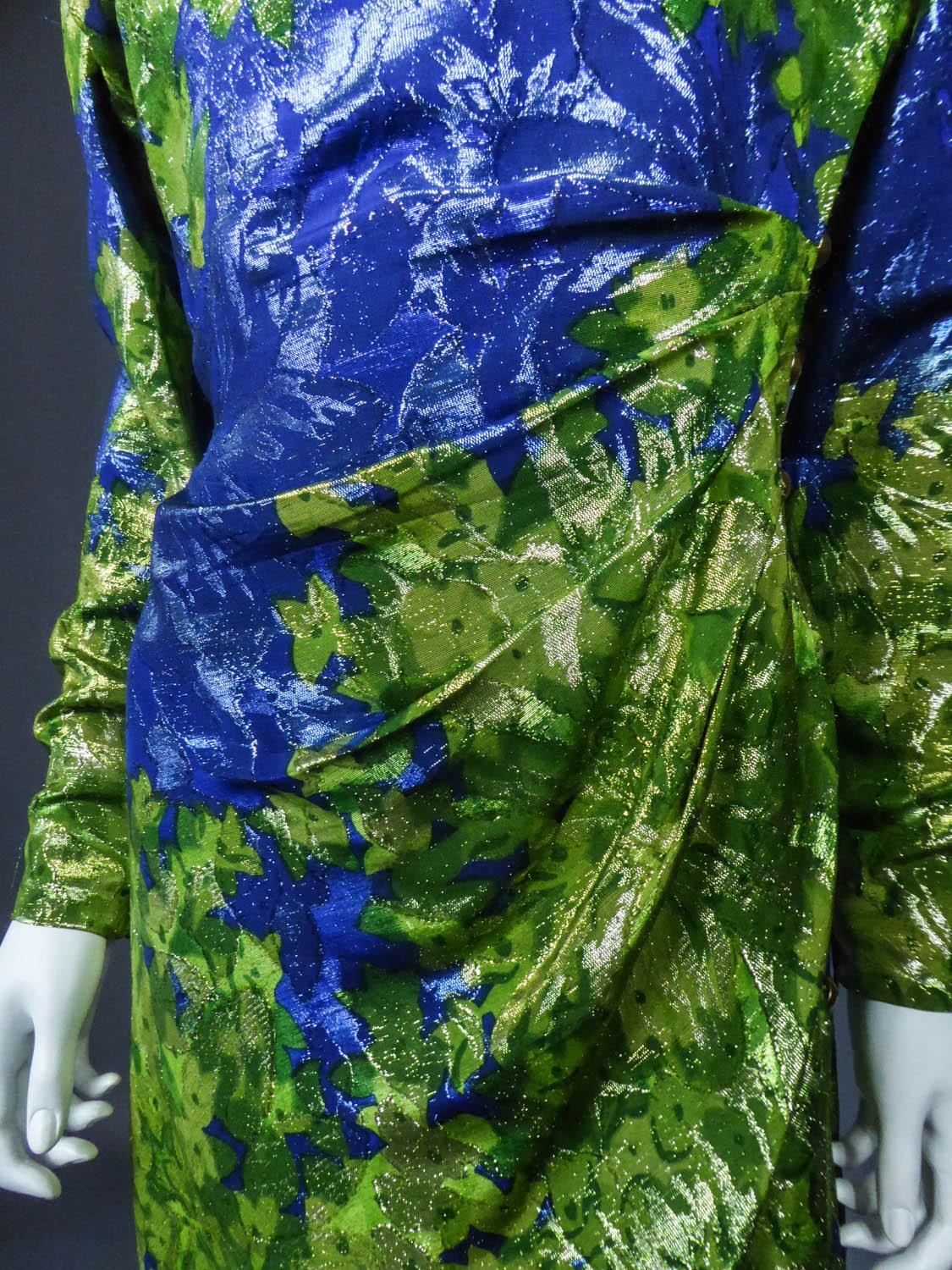 Yves Saint Laurent Lamé Evening Dress Van Gogh Collection Circa 1989 1