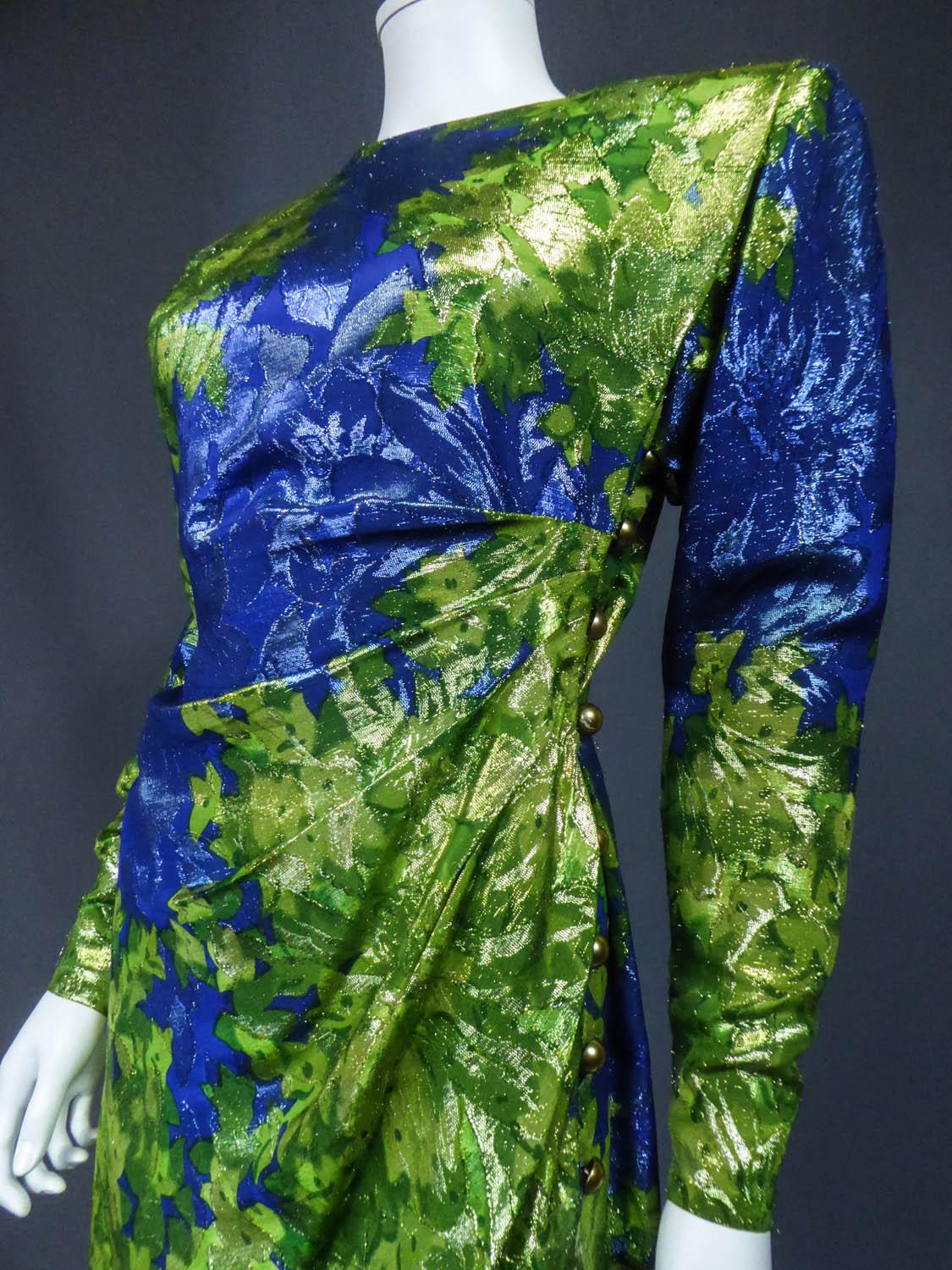 Yves Saint Laurent Lamé Evening Dress Van Gogh Collection Circa 1989 For Sale 2