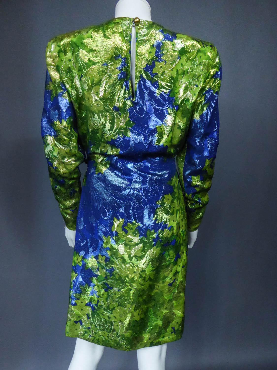 Yves Saint Laurent Lamé Evening Dress Van Gogh Collection Circa 1989 6