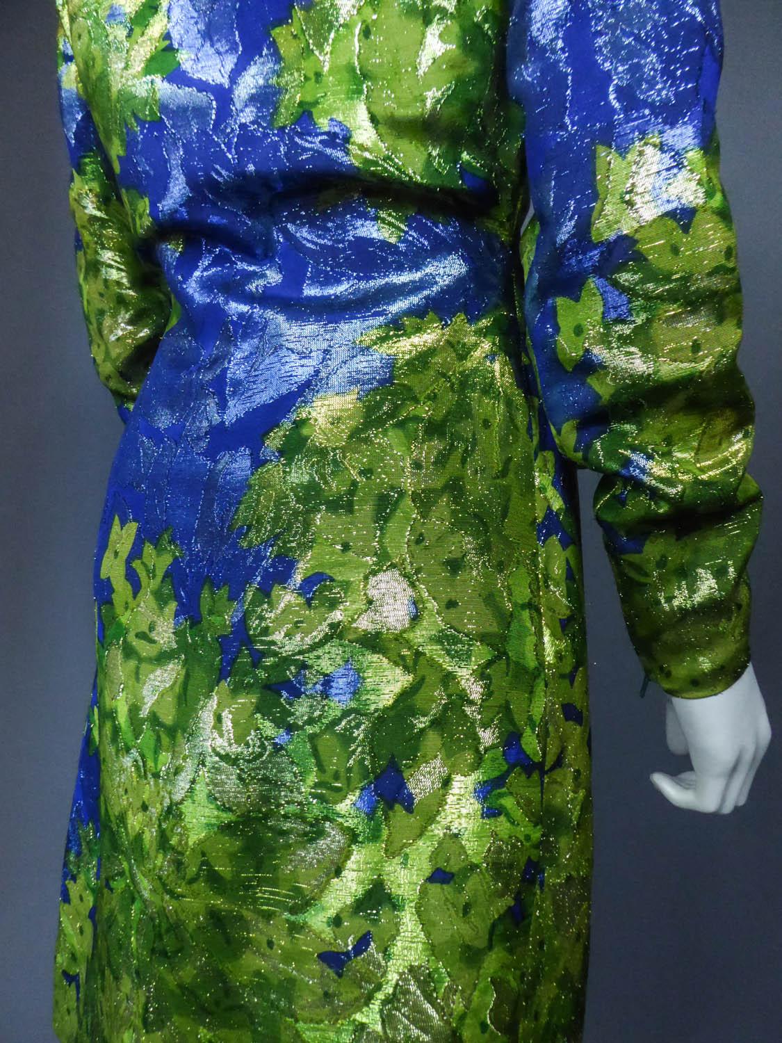 Yves Saint Laurent Lamé Evening Dress Van Gogh Collection Circa 1989 9