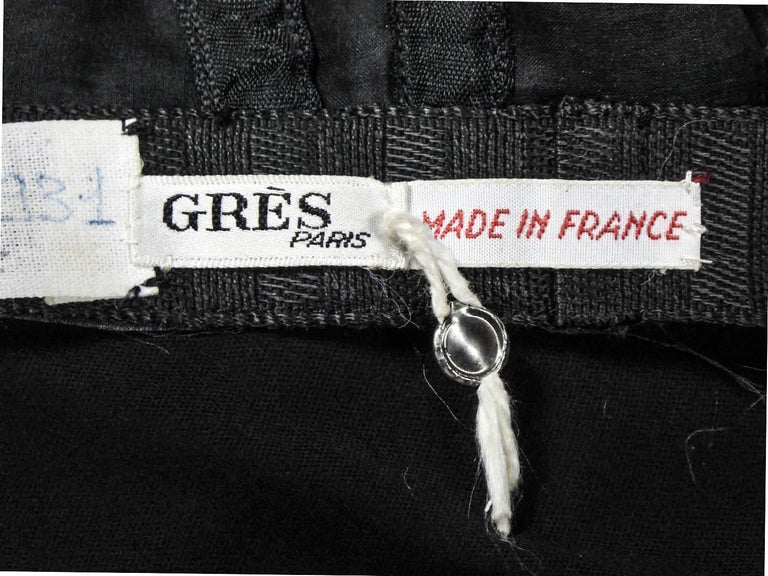 A Grès Evening Couture Black Jersey Dress Numbered 11931 - Paris Circa ...