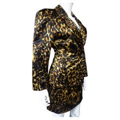 Yves Saint Laurent Abito con Gonna in Raso Stampato Pantera (attribuito a) Circa 1990