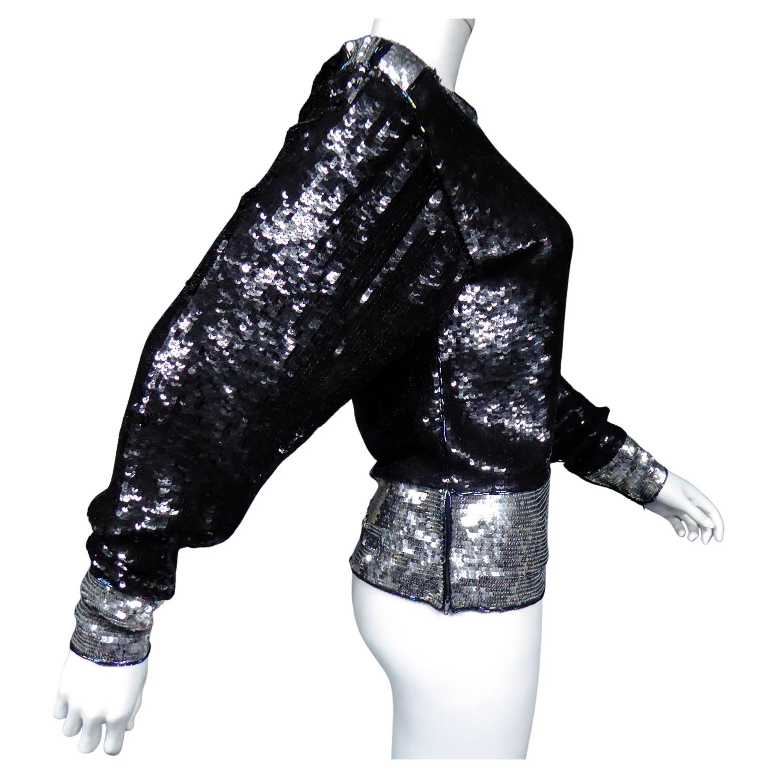 Un top Yves Saint Laurent Rive Gauche ricamato con paillettes circa 1980