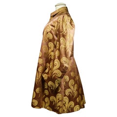 Französische Abendjacke aus Brokat-Satin und Seide Circa 1930/1950