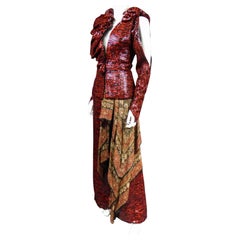 A Jean-Louis Scherrer Jacket and Pants Set for Fashion Show Winter 2001-2002