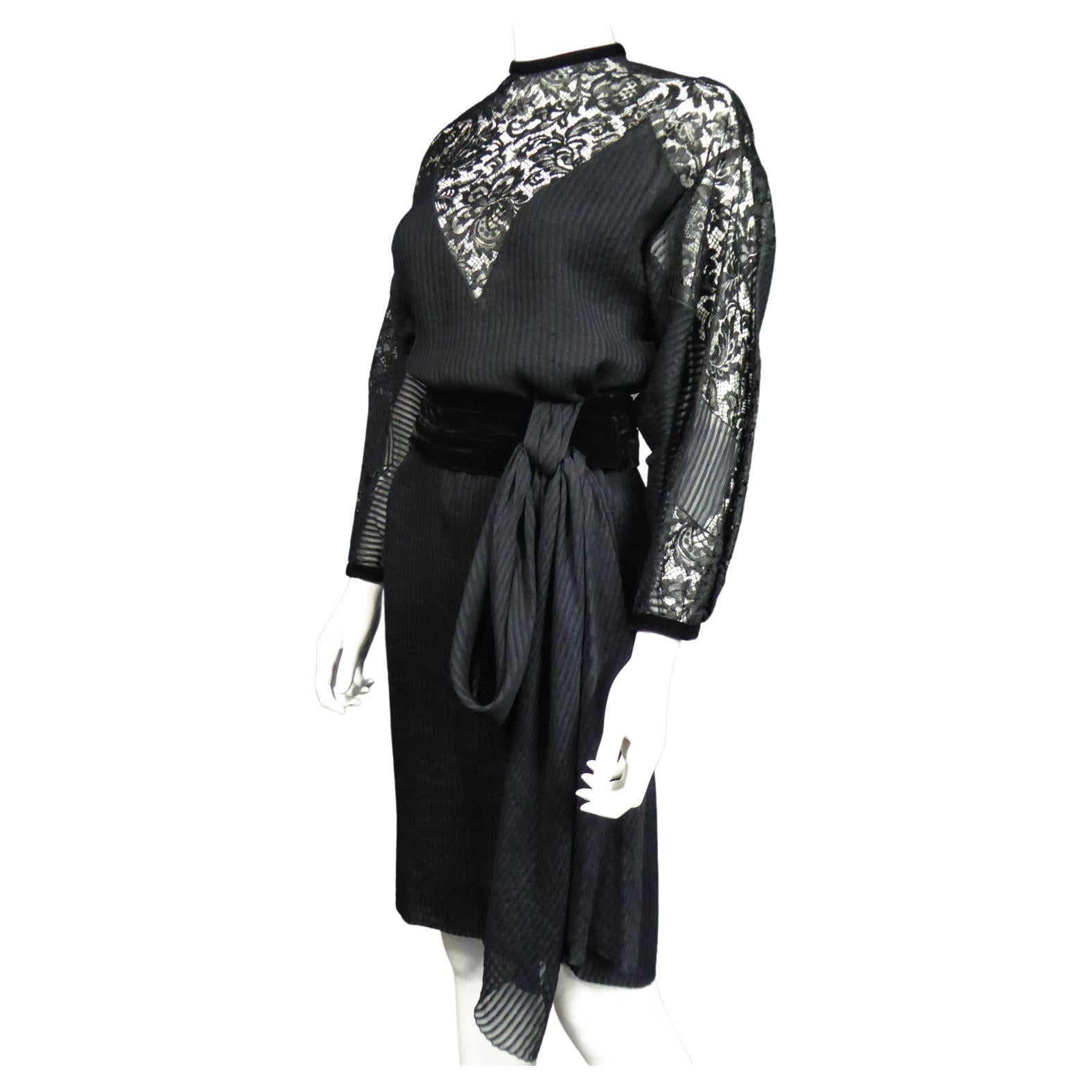 A Christian Dior-Marc Bohan Little Black Dress numbered 15843 Spring Summer 1982