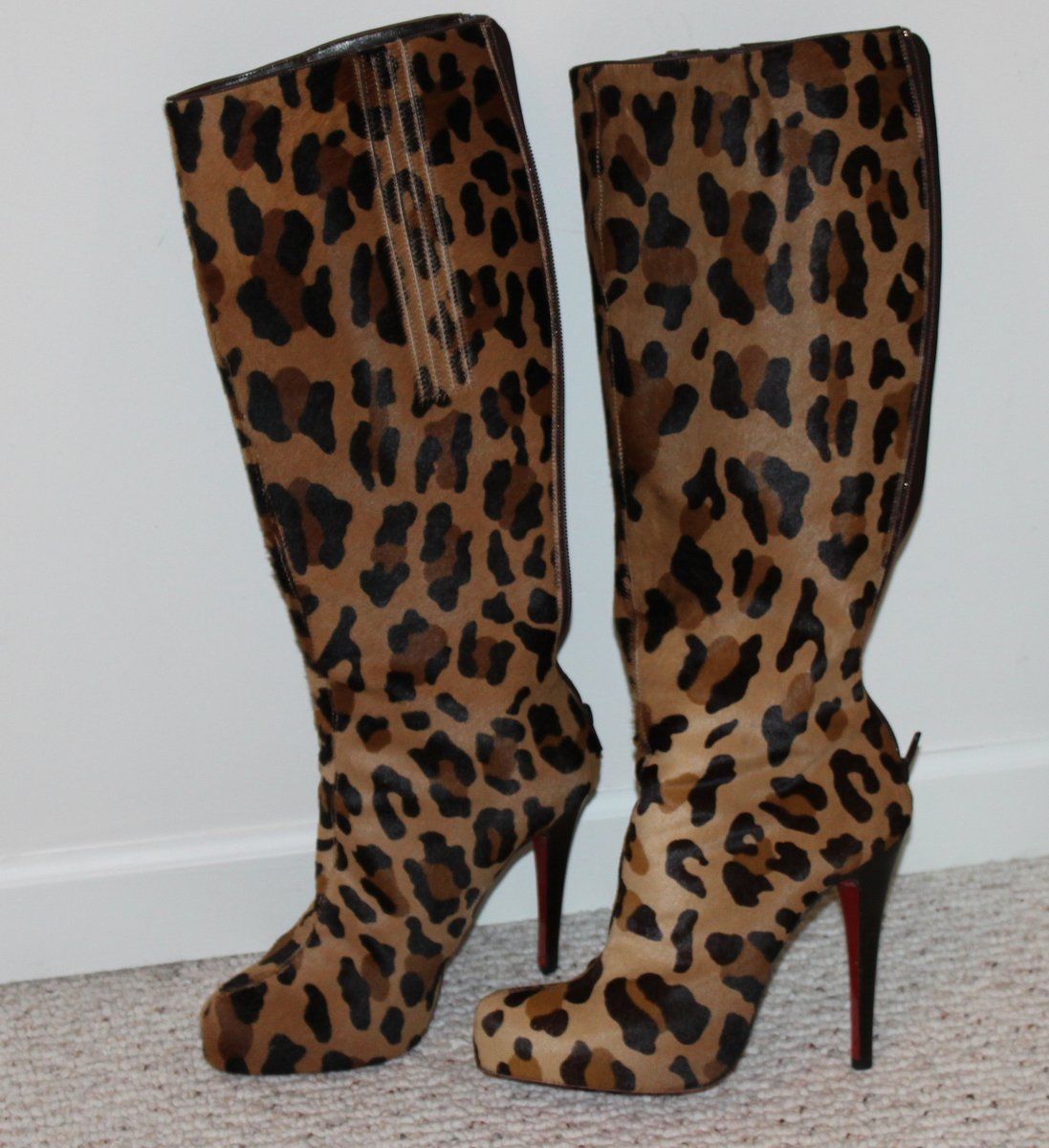 CHRISTIAN LOUBOUTIN Alta Ariella Pony Hair Boots 37/7 R $2000