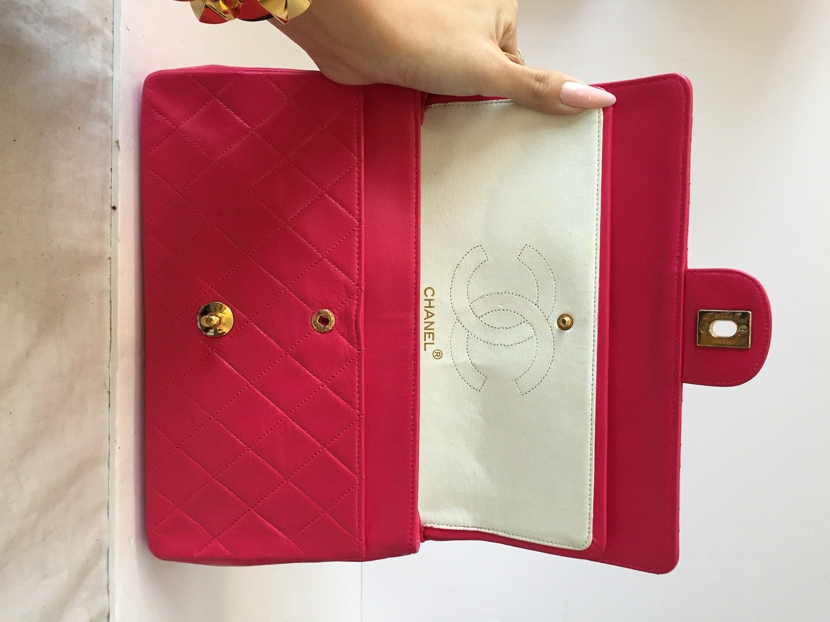 Women's Chanel Hot Pink Medium 2.55 Double Flap Bag For Sale