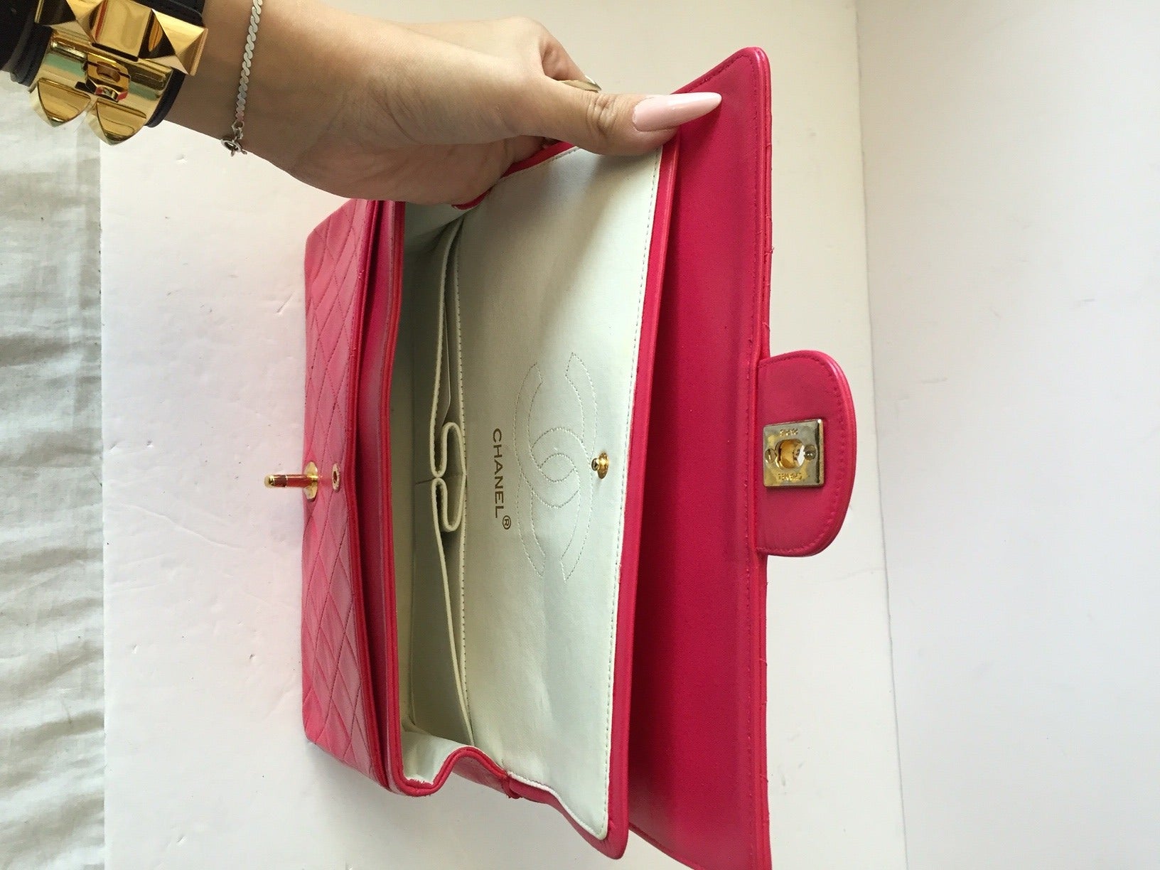 Chanel Hot Pink Medium 2.55 Double Flap Bag For Sale 2