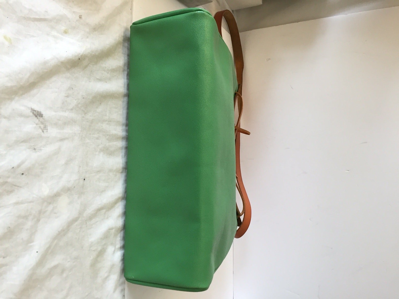 Hermes Herbag 2 in 1 Natural Toile and Bamboo Green Canvas Leather Bag 1999 For Sale 4