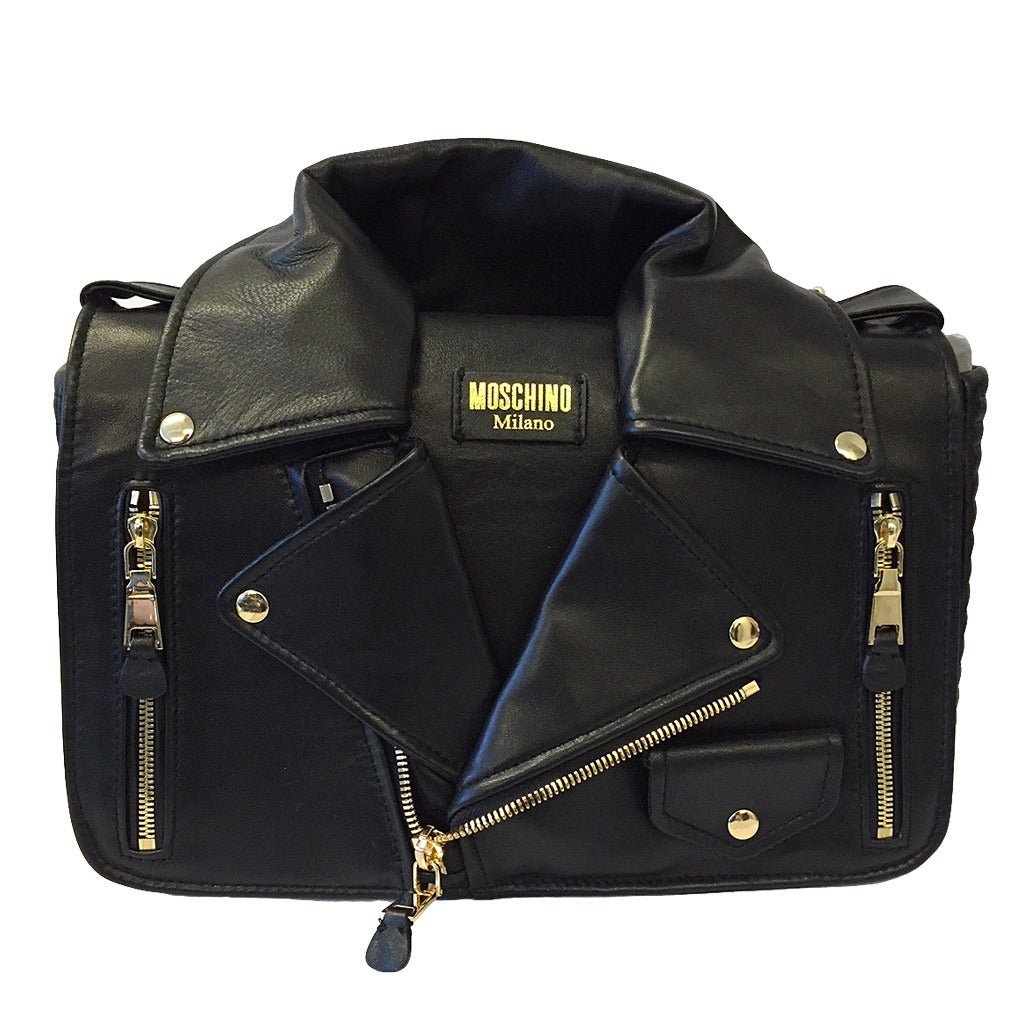 2014 Moschino Moto Jacket Shoulder Bag For Sale