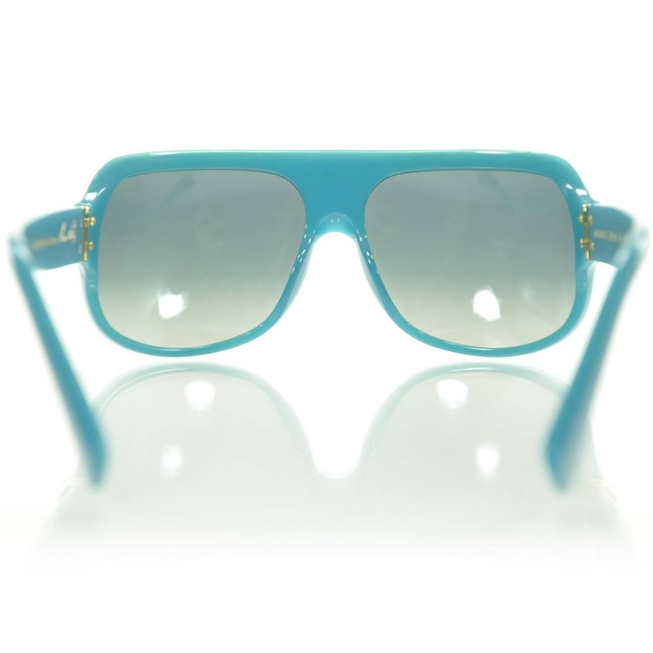 Louis Vuitton Millionaire Sunglasses Turquoise w Gold Plated Lenses LE For  Sale at 1stDibs