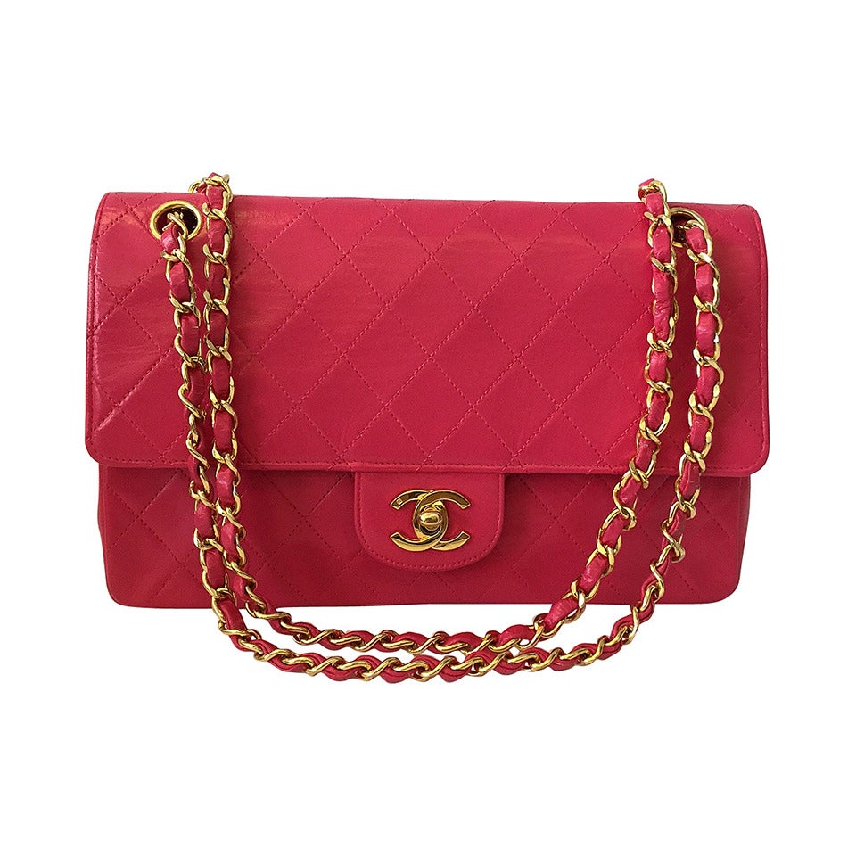 Chanel Hot Pink Medium 2.55 Double Flap Bag For Sale