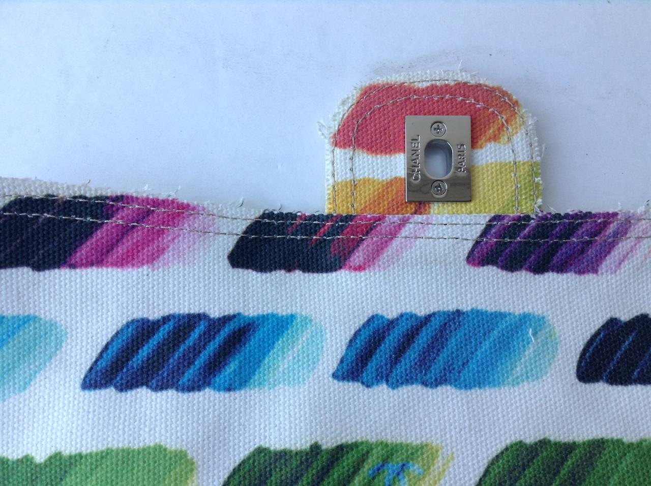 Spring/Summer Colorama Watercolor Chanel Flap Bag In Excellent Condition For Sale In Westmount, Quebec