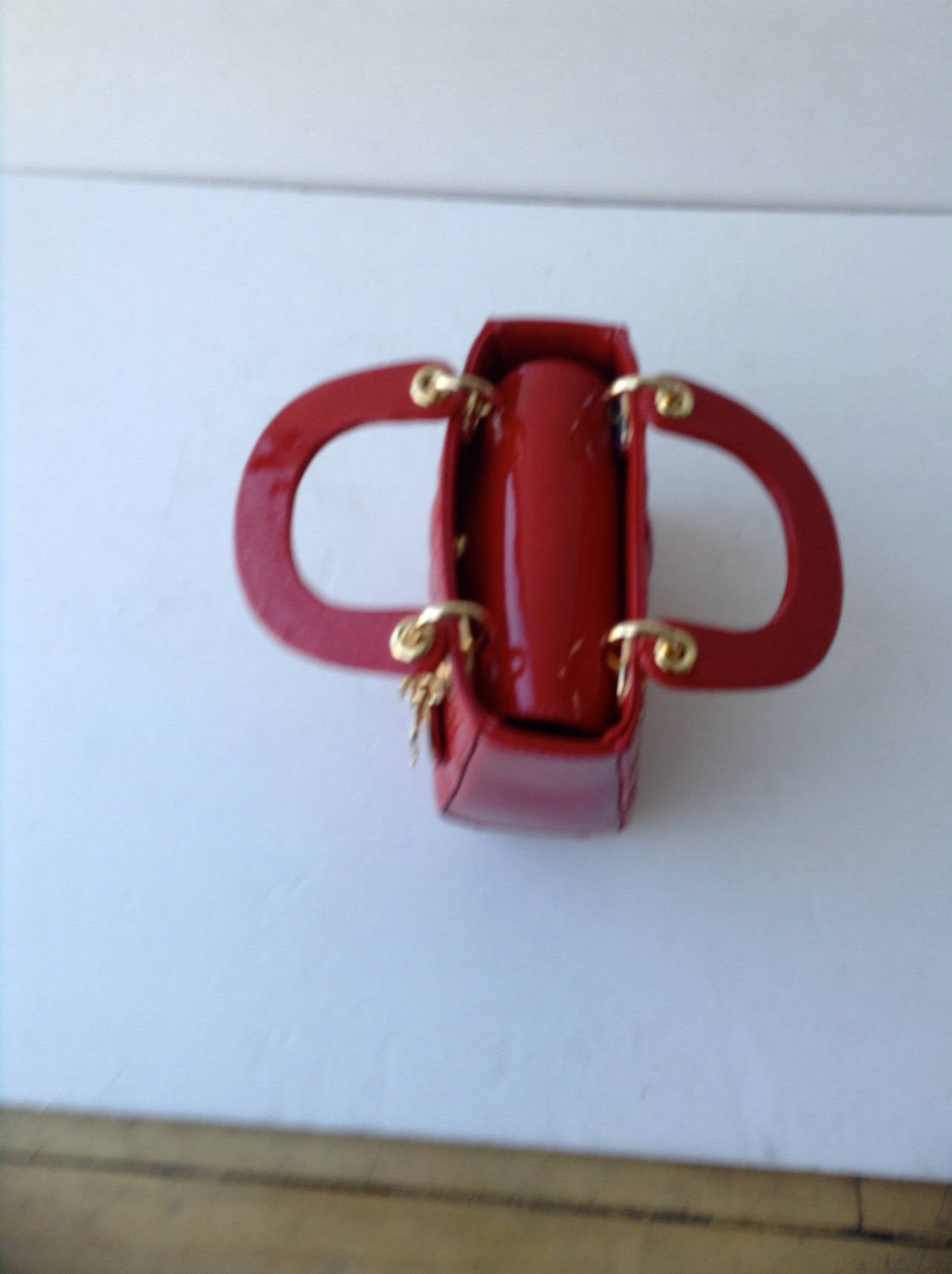 Red Patent Christian Dior Lady Dior Bag For Sale 2