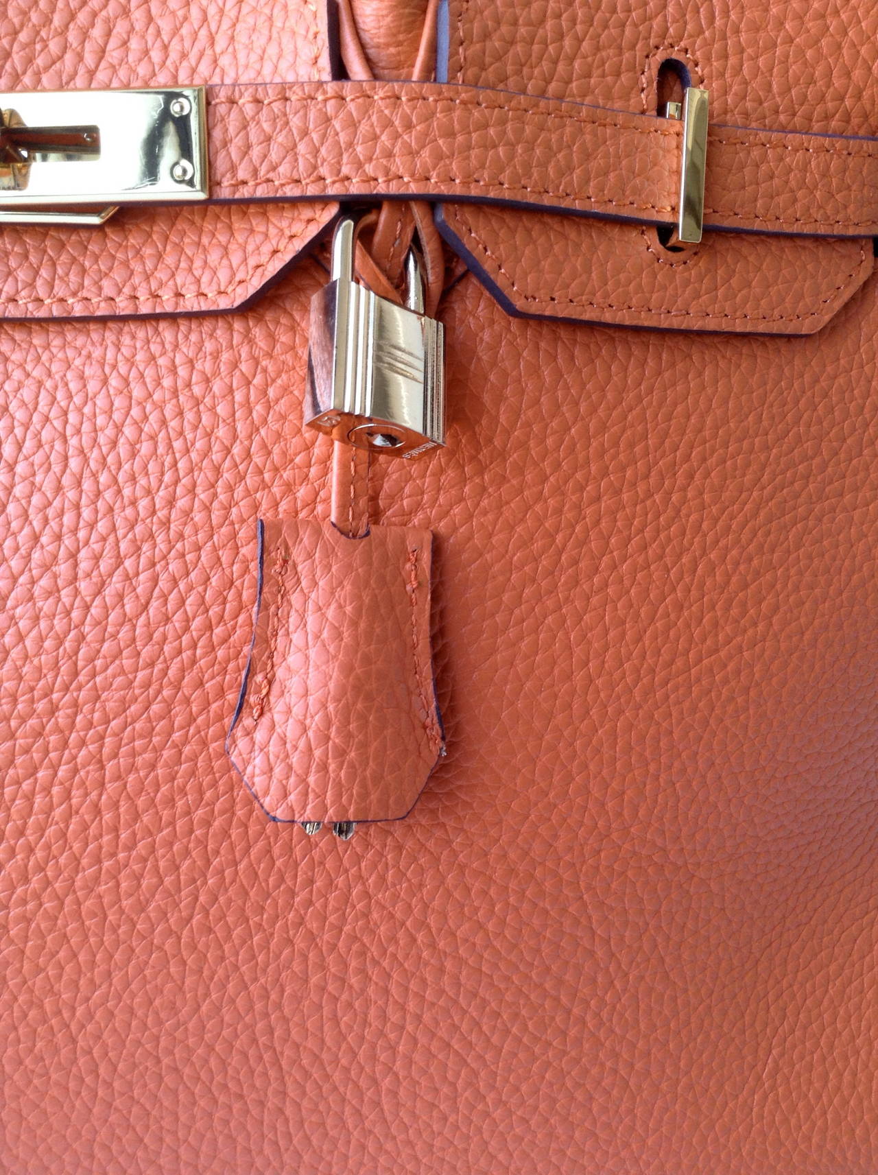 Hermes Birkin Orange 30 Togo Handbag In Excellent Condition For Sale In Westmount, Quebec
