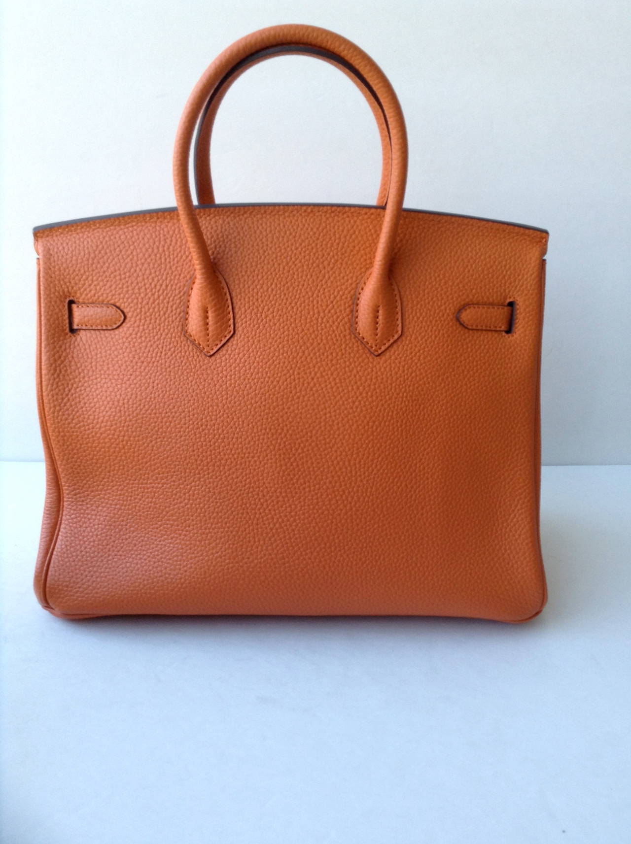Hermes Birkin Orange 30 Togo Handbag For Sale 2