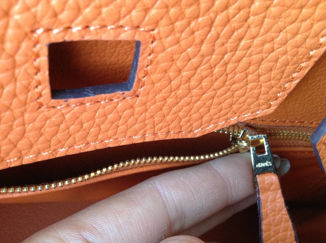 Hermes Birkin Orange 30 Togo Handbag For Sale 5