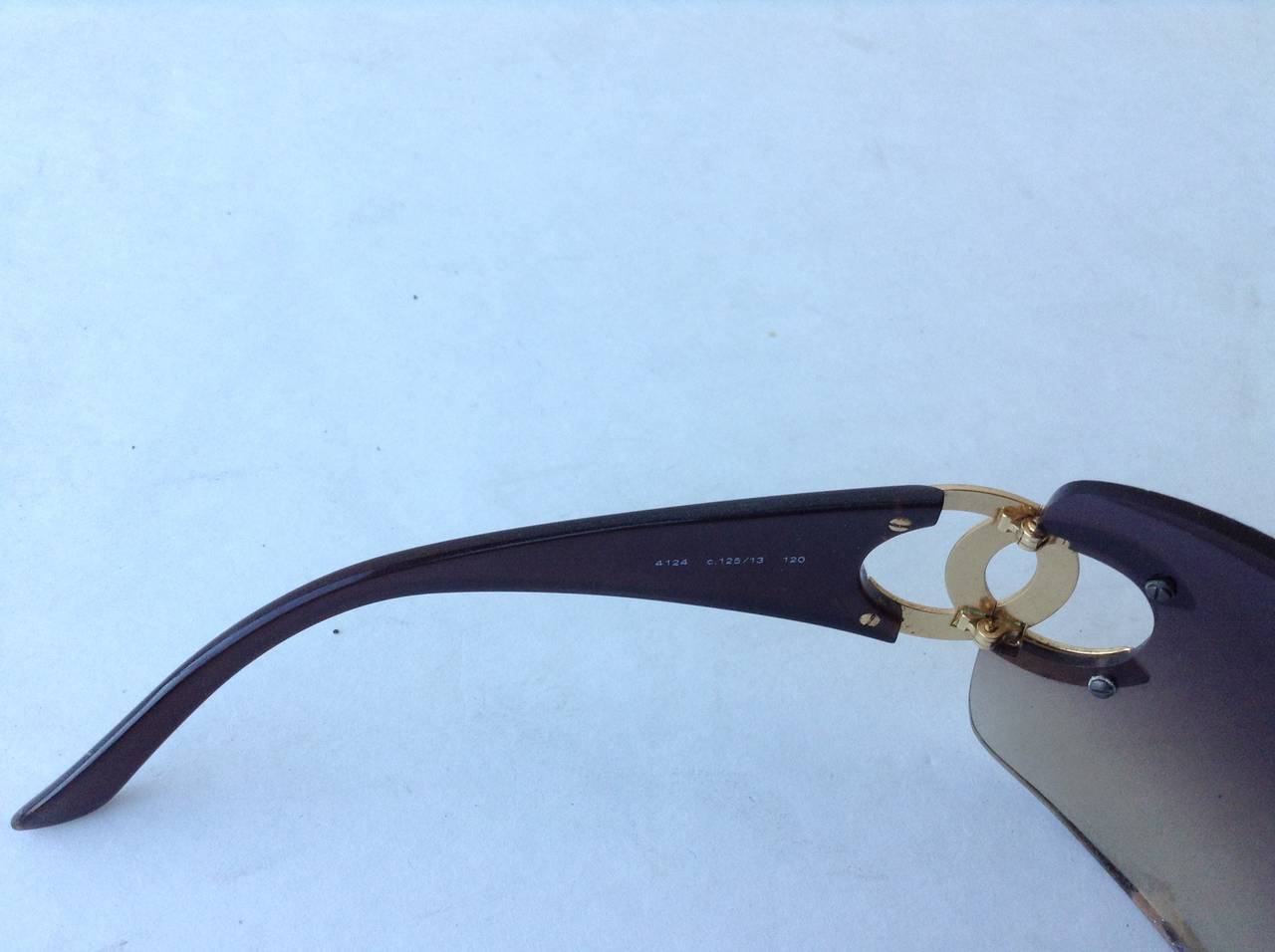 Chanel Double CC Aviator Sunglasses In Excellent Condition For Sale In Westmount, Quebec