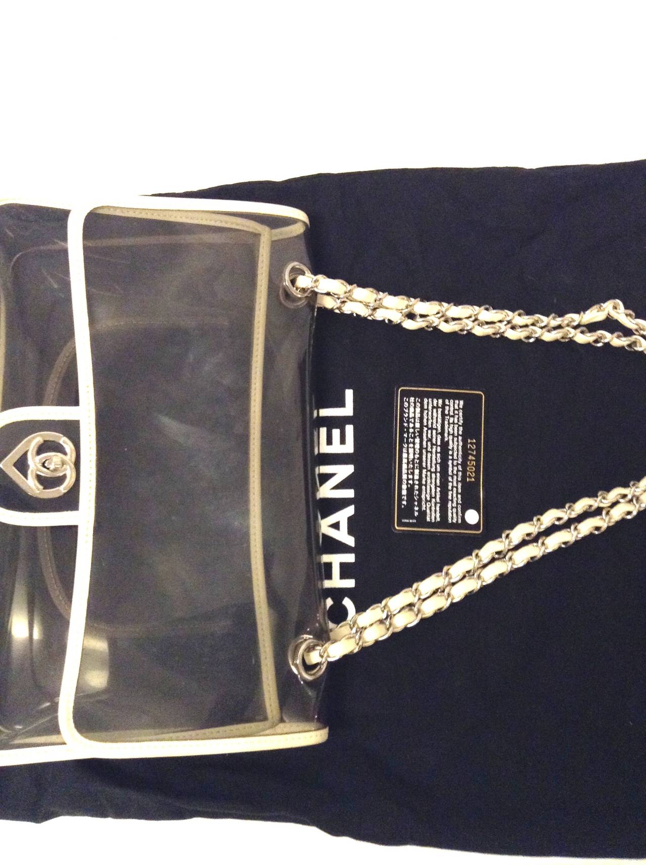 Women's 2008 Chanel Clear Vinyl Valentines 2.55 Flap bag For Sale