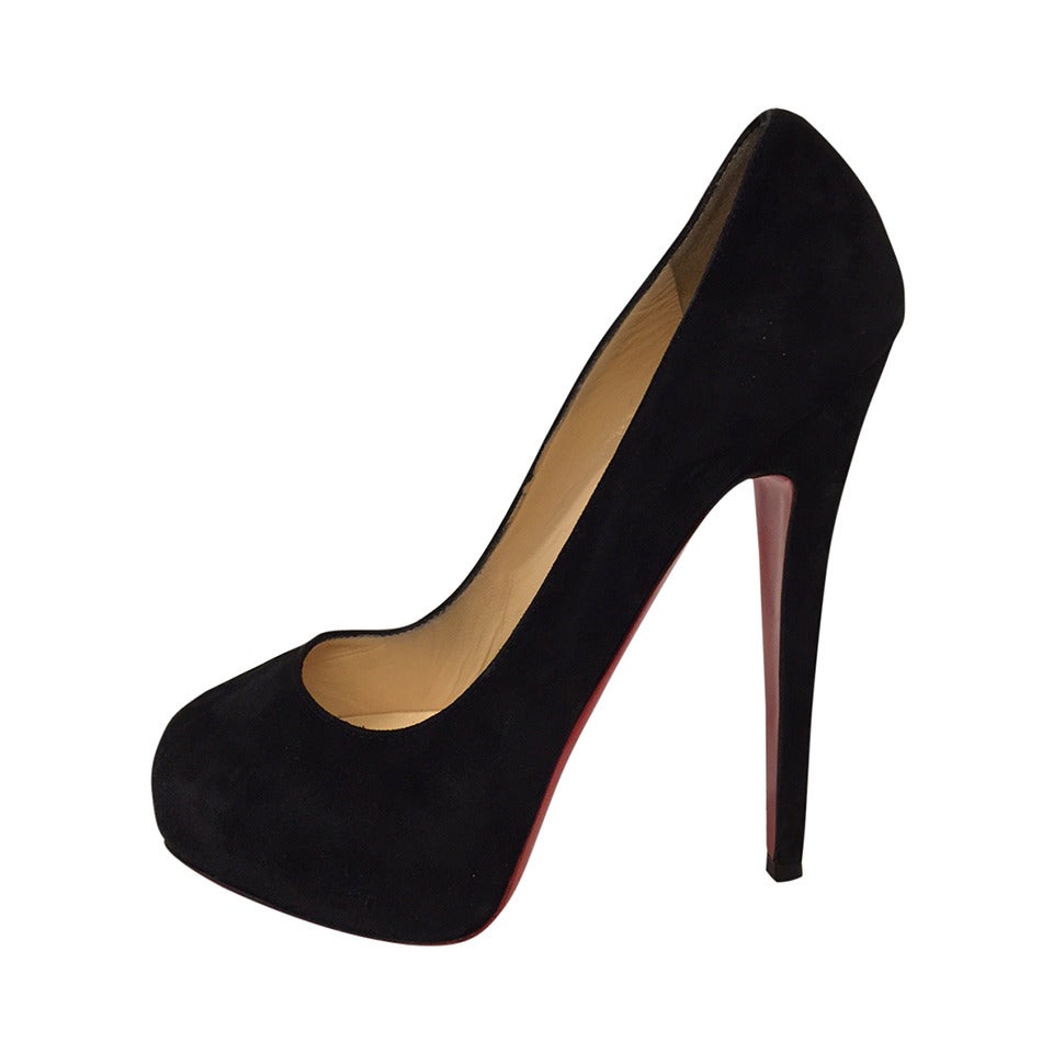 Christian Louboutin Miss Clichy Suede Platform Pump 130mm Retail $975 For Sale