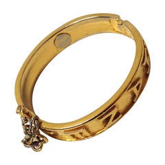 1990s Chanel LOGO Gold Tone Bangle