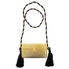 Vintage 1990s Yves Saint Laurent Gold Tassel Clutch Bag