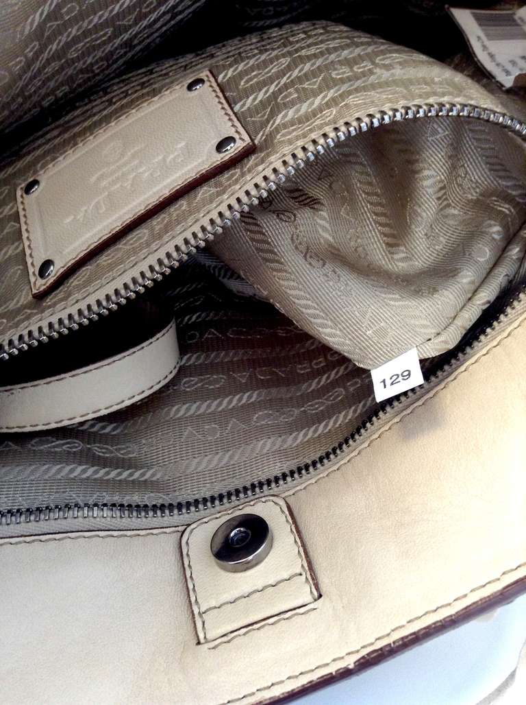 2011 - Prada Ivory Runway Fringe Leather Tote 2