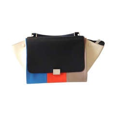 Celine Tri-Color Cashmere Trapeze Bag