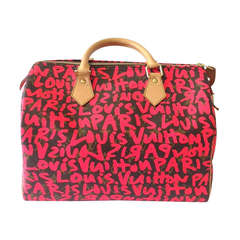 Louis Vuitton Graffiti Speedy 30 in Neon Pink