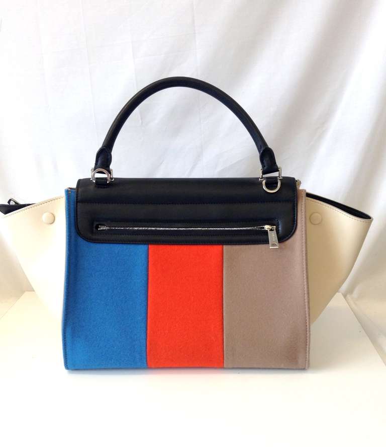 Celine Tri-Color Cashmere Trapeze Bag