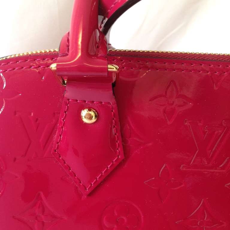 Brand New 2014 Louis Vuitton Alma MM in Vernis Leather Indian Rose 1