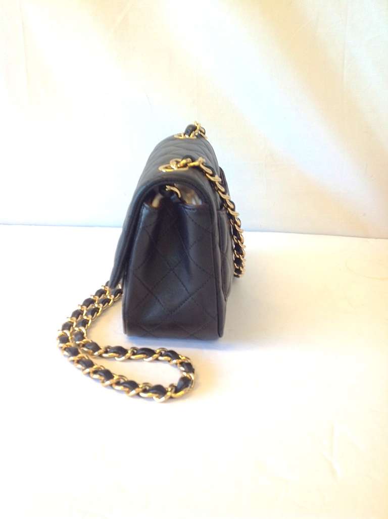Early 2000's Chanel Mini Single Flap Lambskin Bag with Gold Hardware 1