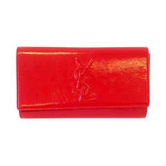 2012 - Yves Saint Laurent Belle Du jour Clutch In  Lipstick Red Patent