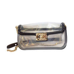 Chanel 2010s Clear Orange Vinyl Flap Bag · INTO