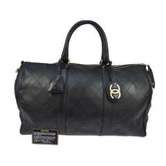 Retro 1989 Chanel Quilted Lambskin Duffle/Weekender