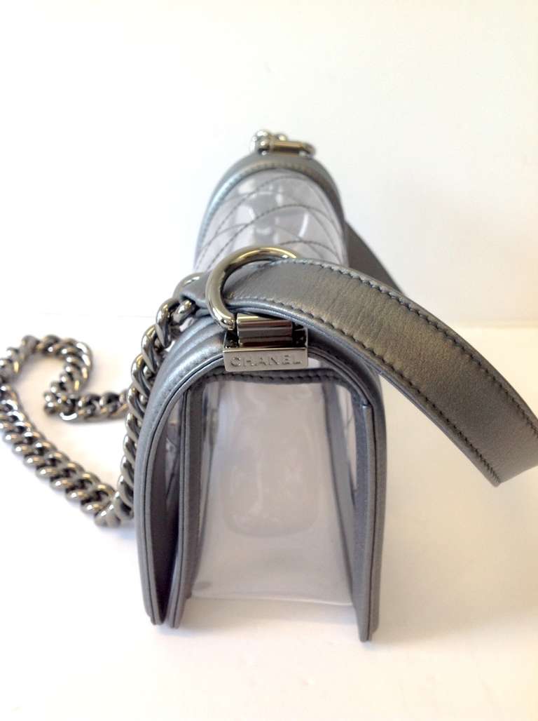 Women's Spring/Summer 2014 Chanel Clear Le Boy with Silver Hardware