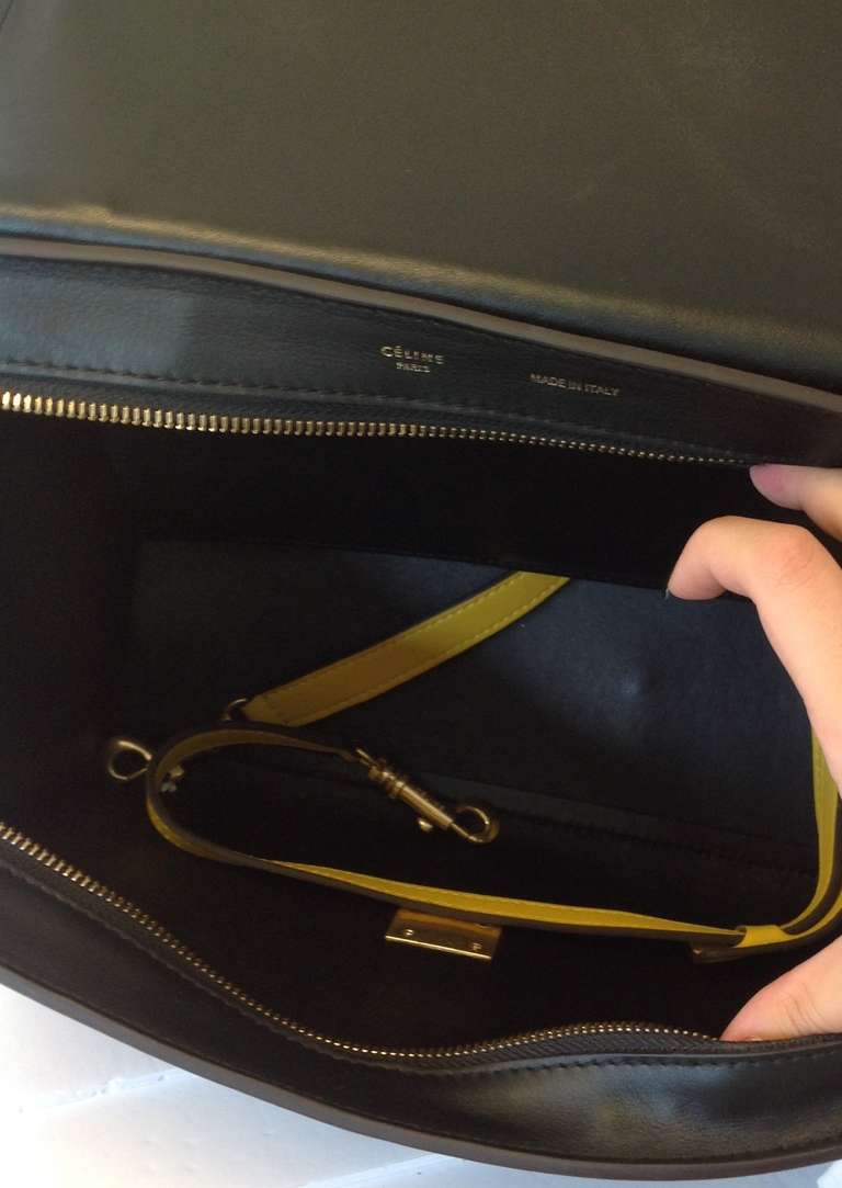 Celine Trapeze in Runway Black, Yellow, Blue For Sale 2