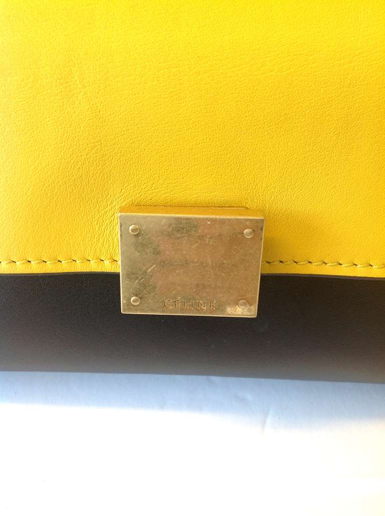 Celine Trapeze in Runway Black, Yellow, Blue For Sale 1