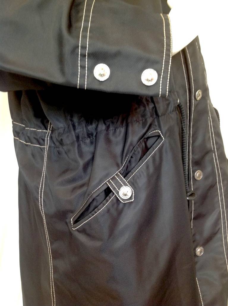 Vintage Chanel Raincoat in Black with White Trim For Sale 1