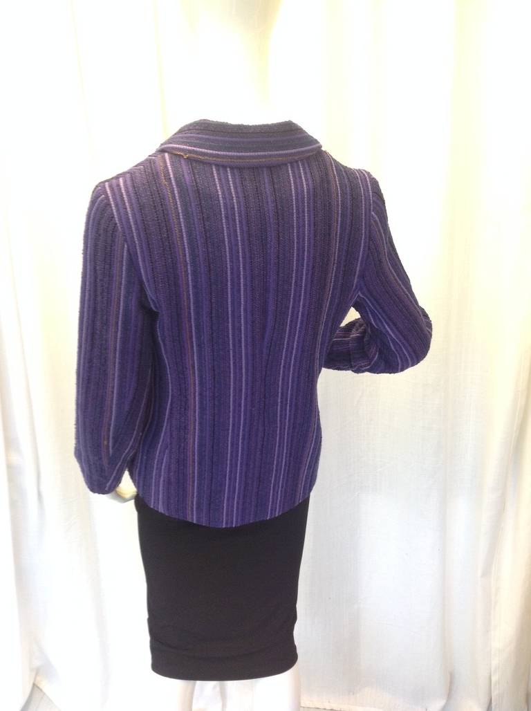 Women's Chanel Wool Blazer Multi Purple For Sale