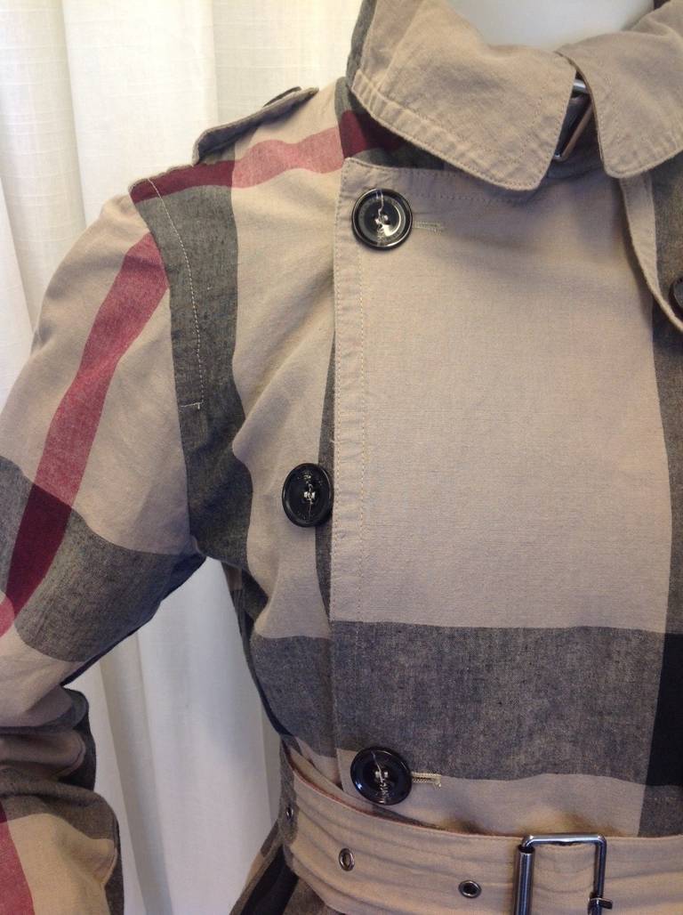 Brand New Burberry Brit Plaid Trench For Sale 1