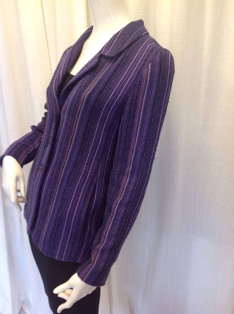 Chanel Wool Blazer Multi Purple