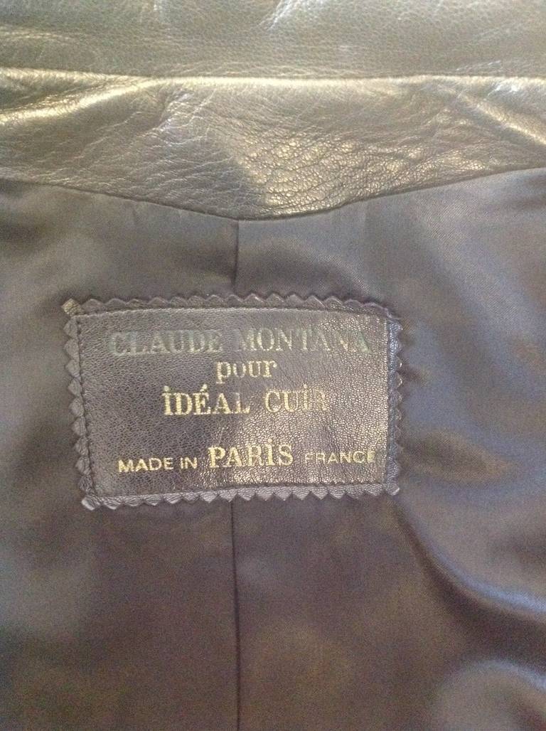 Claude Montana for Ideal Cuir Paris Black Fringed Western Leather Jacket 3