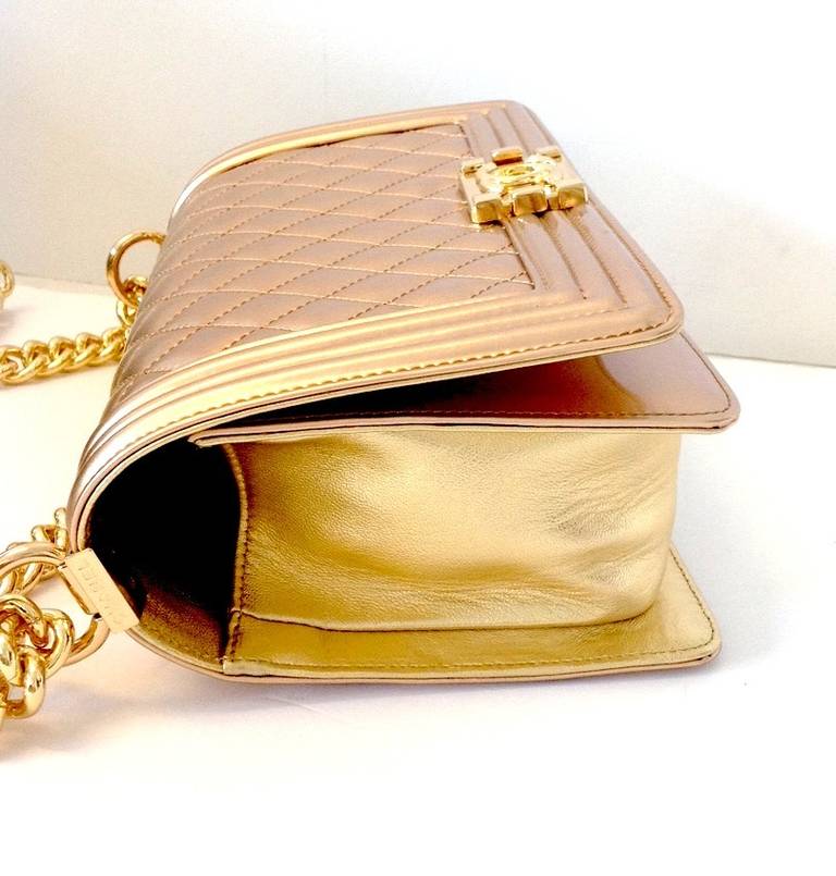 Women's Chanel Gold Medium Le Boy Bag For Sale