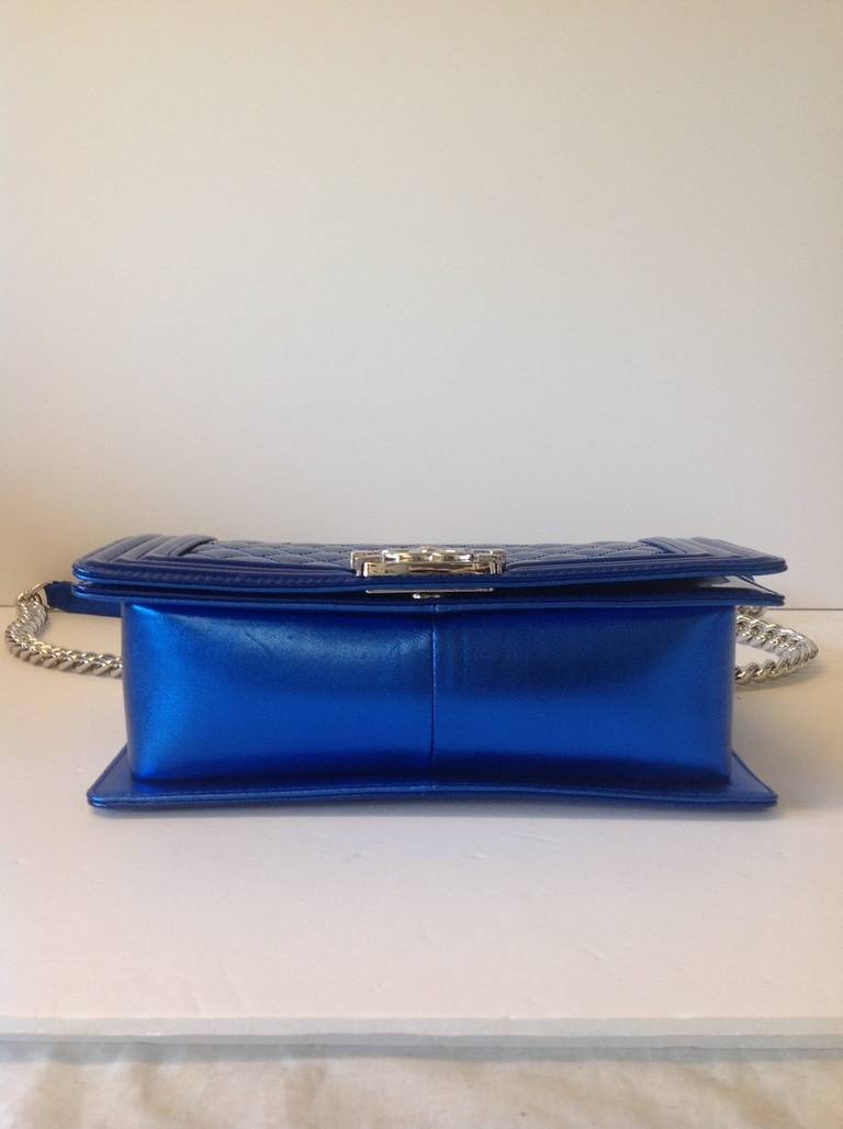 blue chanel boy bag